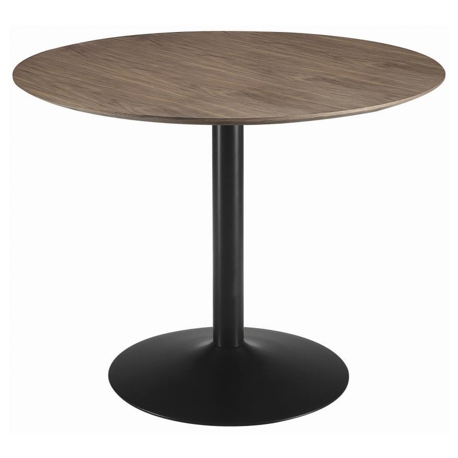 Cora - Round Wood Top Dining Table - Brown Walnut by CoasterEssence | Bel Furniture