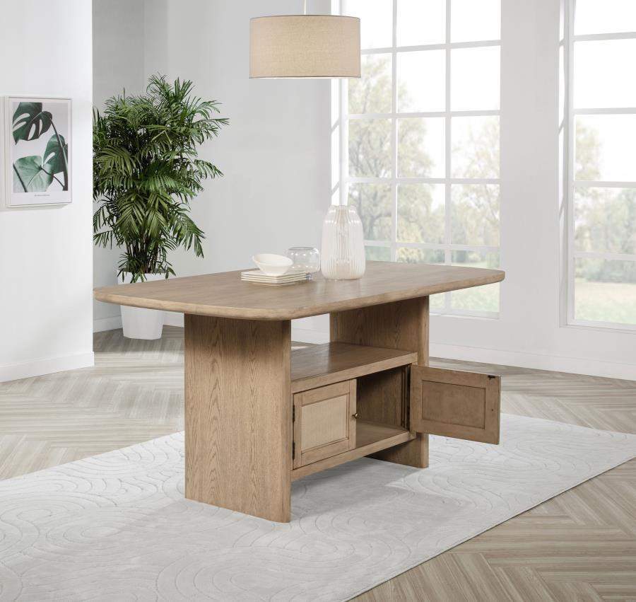Kailani - Cane Counter Height Storage Dining Table - Beige Oak by Coaster Fine Furniture | Bel Furniture