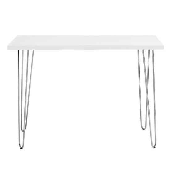 Mid-Century Modern Hairpin Leg Computer Desk - White by Walker Edison | Bel Furniture
