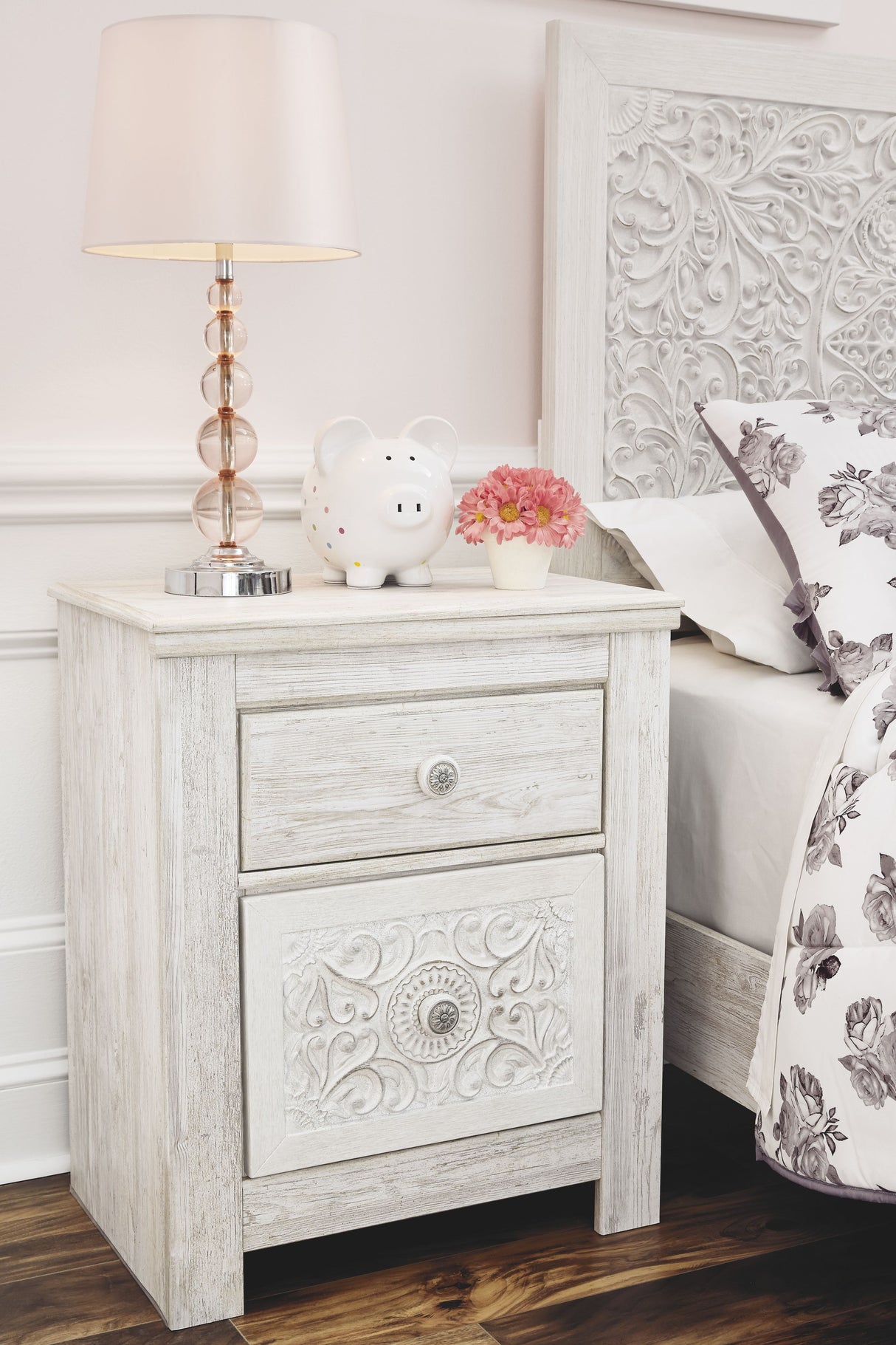 Paxberry - Whitewash - Two Drawer Night Stand by Signature Design by Ashley® | Bel Furniture
