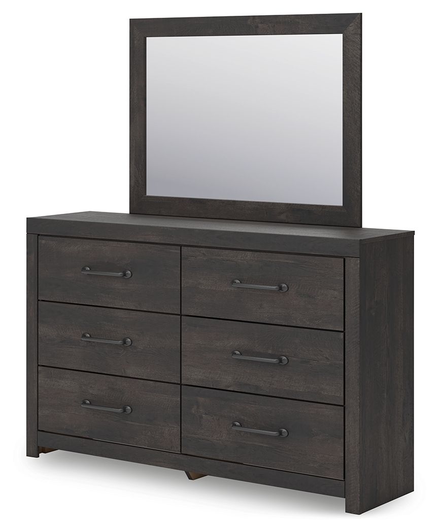 Hollivern - Dark Gray - Dresser And Mirror by Signature Design by Ashley® | Bel Furniture