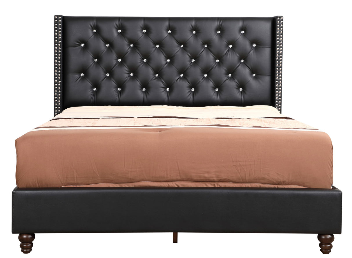 Upholstered Nailhead Trim Chic Bed - view 23