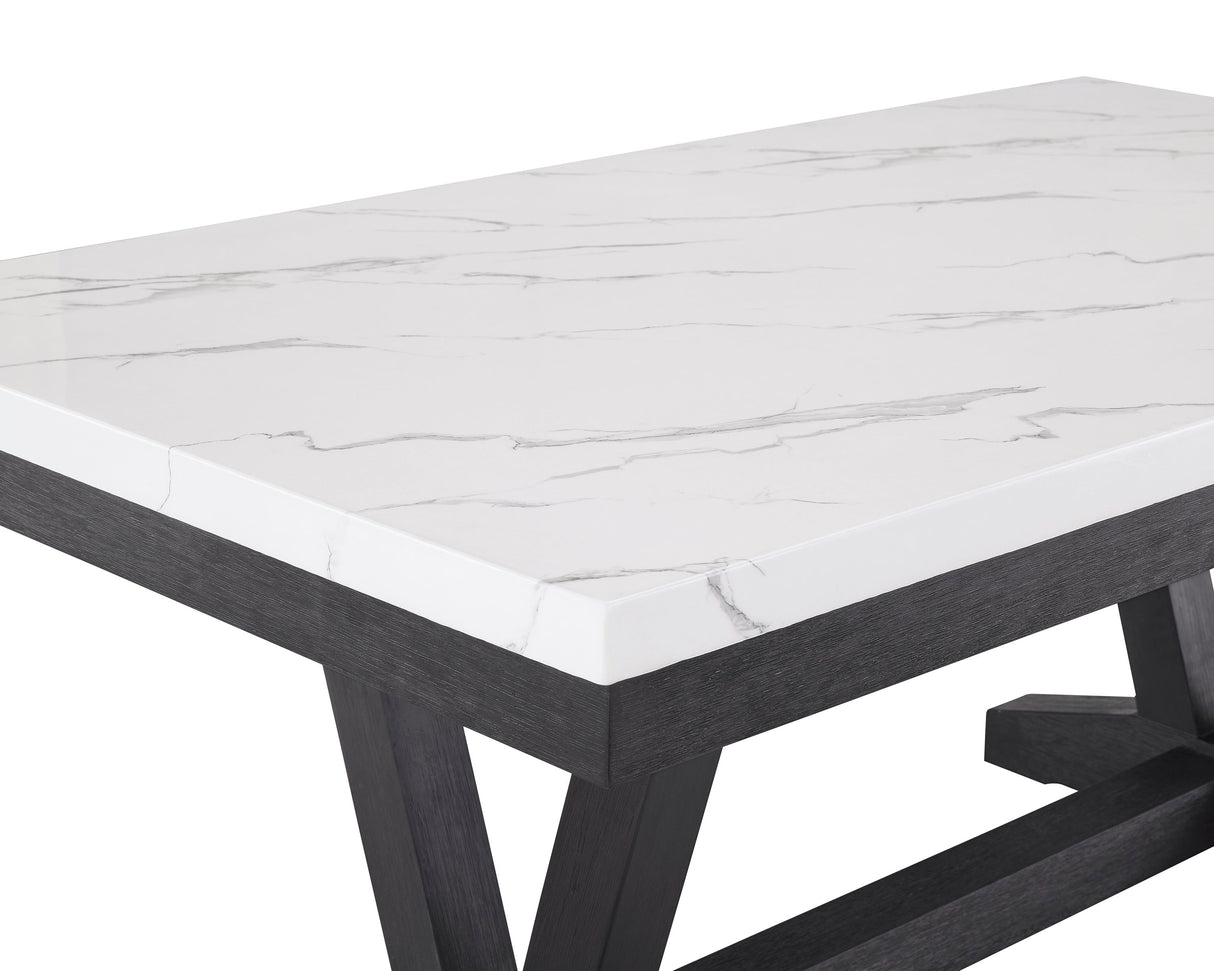 Vance - Faux Marble Dining Table - Charcoal & White by Crown Mark | Bel Furniture