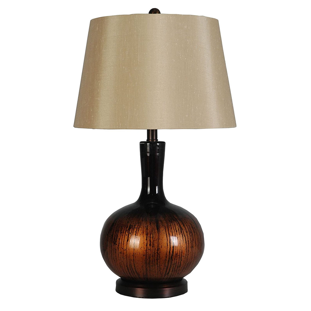 26.5" Glass Table Lamp In Blackened Copper Set of 2 by Lamps Per Se | Bel Furniture