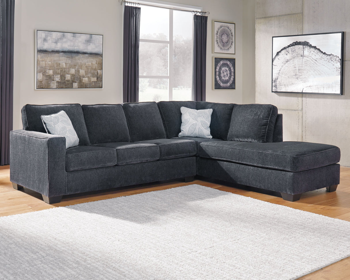 Altari - Sectional With Chaise Dark Gray 2-Piece Sectional with Right-Arm Facing Chaise by Signature Design by Ashley® | Bel Furniture