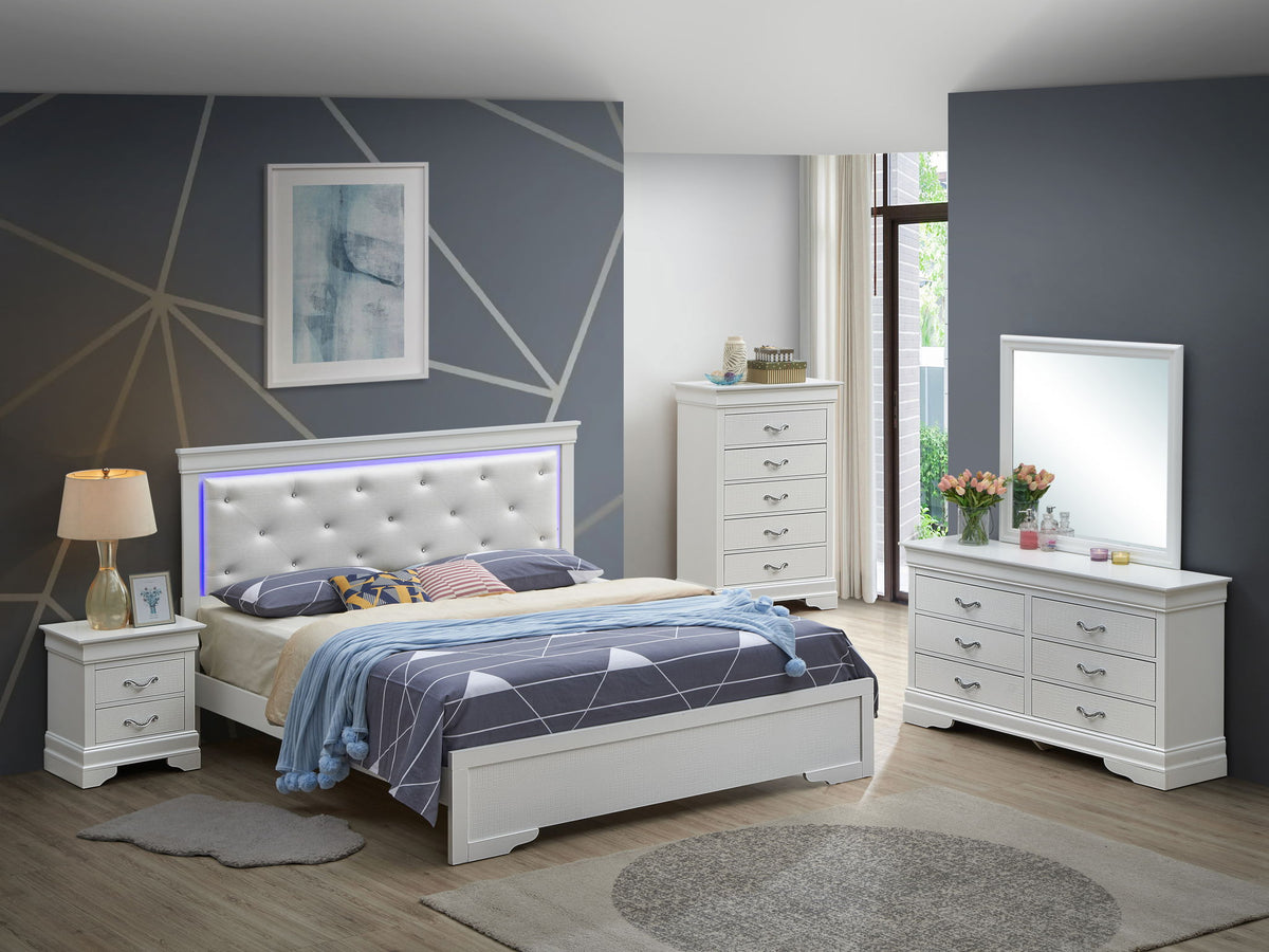 Modern Elegant King Bed - Champagne