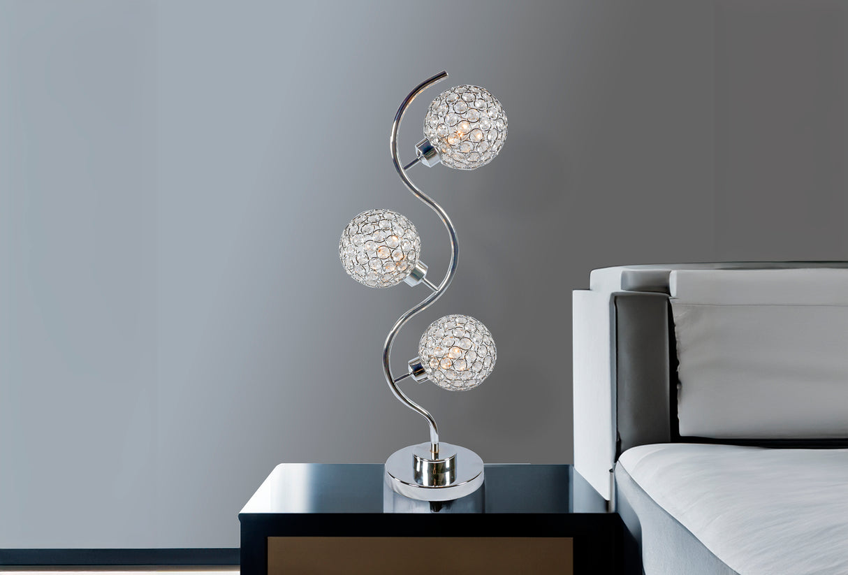 Crystal Globe - Table Lamp - Chrome