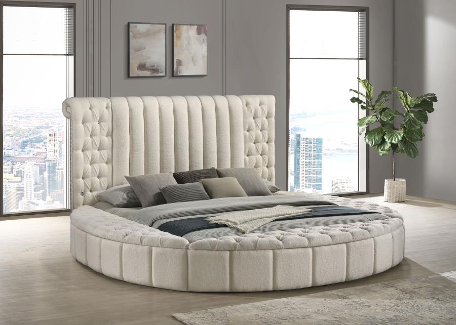 Sonya - Upholstered Round Storage Bed Beige by Coaster Fine Furniture | Bel Furniture