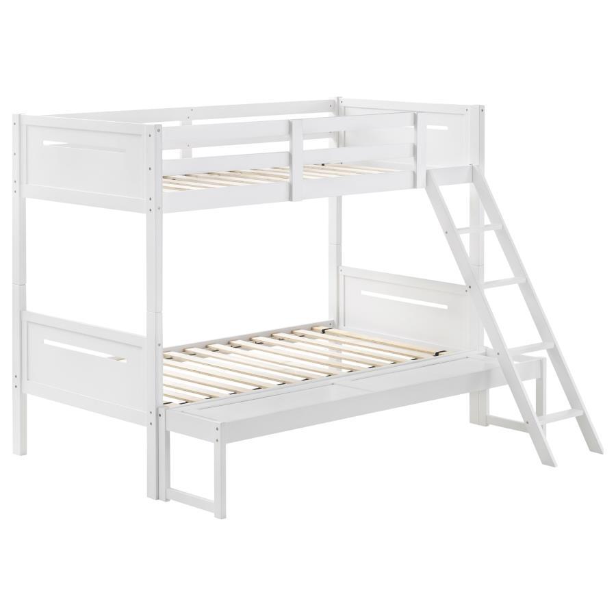 Littleton - Bunk Bed White Twin over Full by CoasterEveryday | Bel Furniture