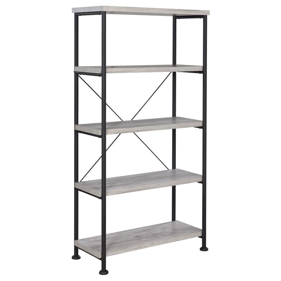Analiese - 4-Shelf Bookshelf Dark Gray by CoasterEveryday | Bel Furniture