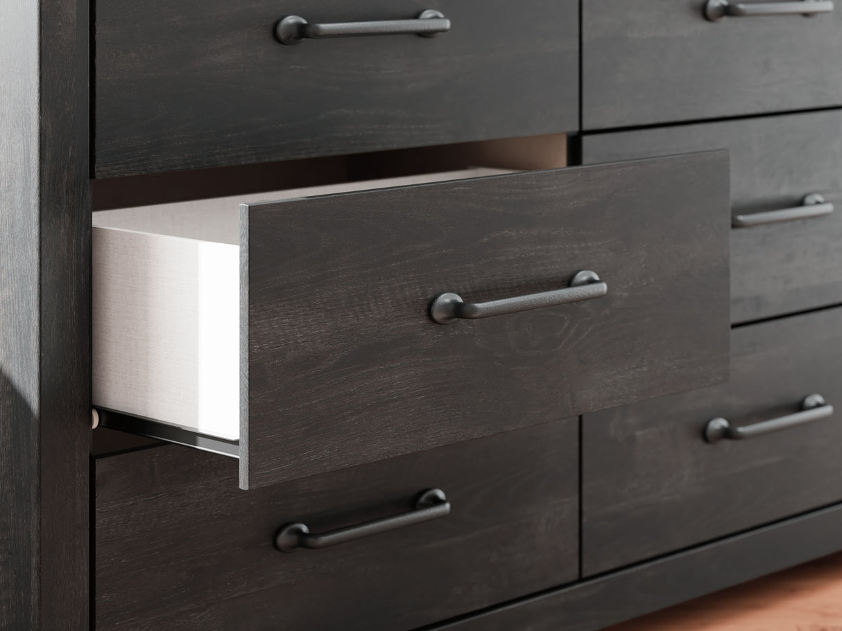 Hollivern - Dark Gray - Six Drawer Dresser by Signature Design by Ashley® | Bel Furniture