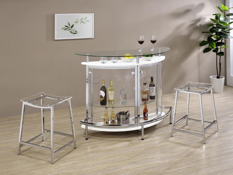 Amarillo - Freestanding Glass Top Home Bar Wine Cabinet by CoasterEssence | Bel Furniture
