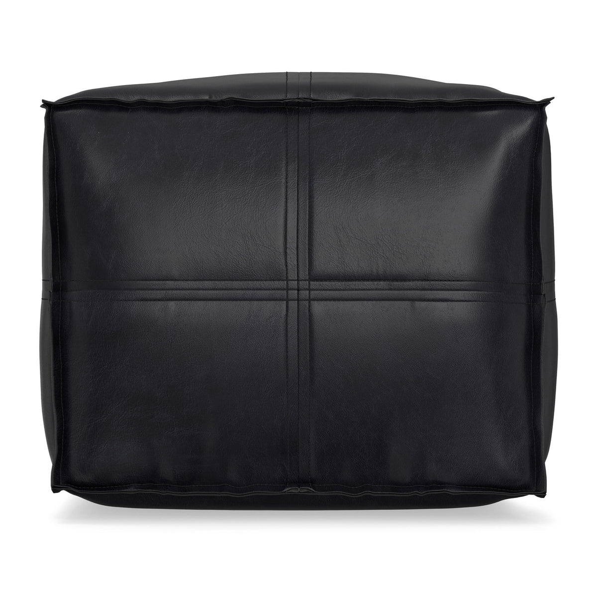 Brody - Square Top Stitched Pouf - Black