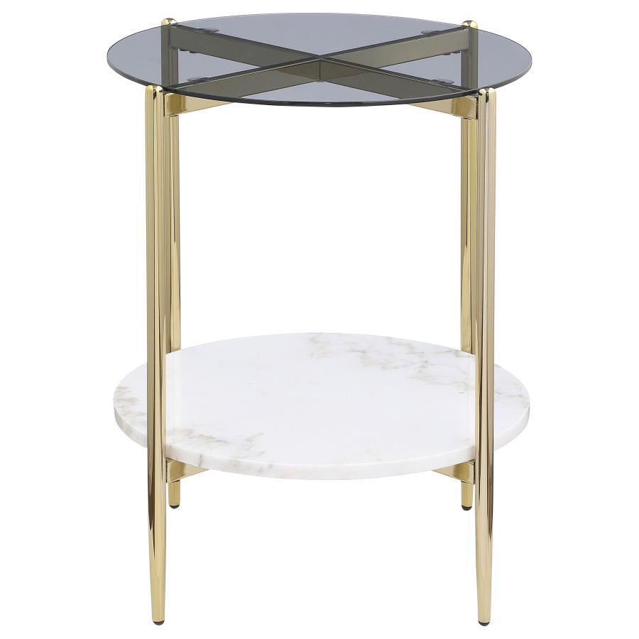 Jonelle - Round Glass Top Table by CoasterEveryday | Bel Furniture