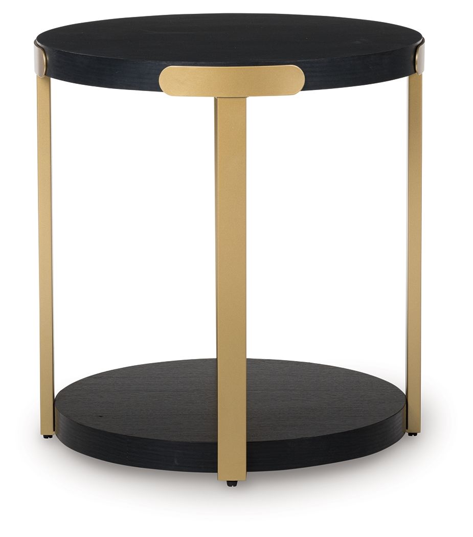 Shylore - Black / Brass Finish - Occasional Table Set (Set of 3) by Signature Design by Ashley® | Bel Furniture