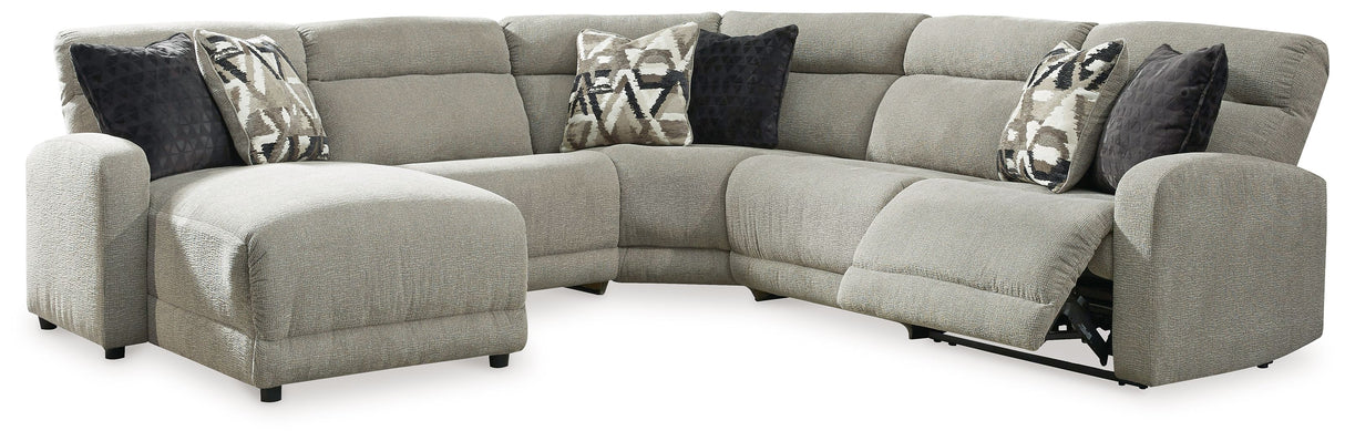 Colleyville - Power Reclining Sectional Beige 5 Pc. Power Reclining Sectional With LAF Press Back Power Chaise And Armless Chairs by Signature Design by Ashley® | Bel Furniture
