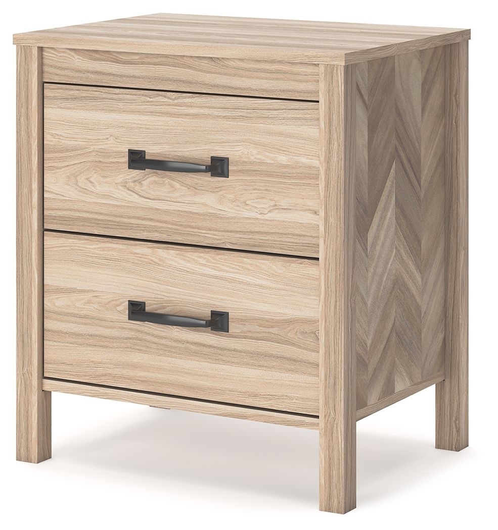 Battelle - Tan - Two Drawer Night Stand by Signature Design by Ashley® | Bel Furniture