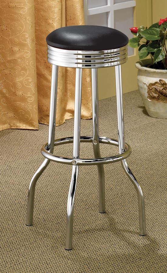Retro - Upholstered Metal Swivel Bar Stool (Set of 2) by CoasterEveryday | Bel Furniture