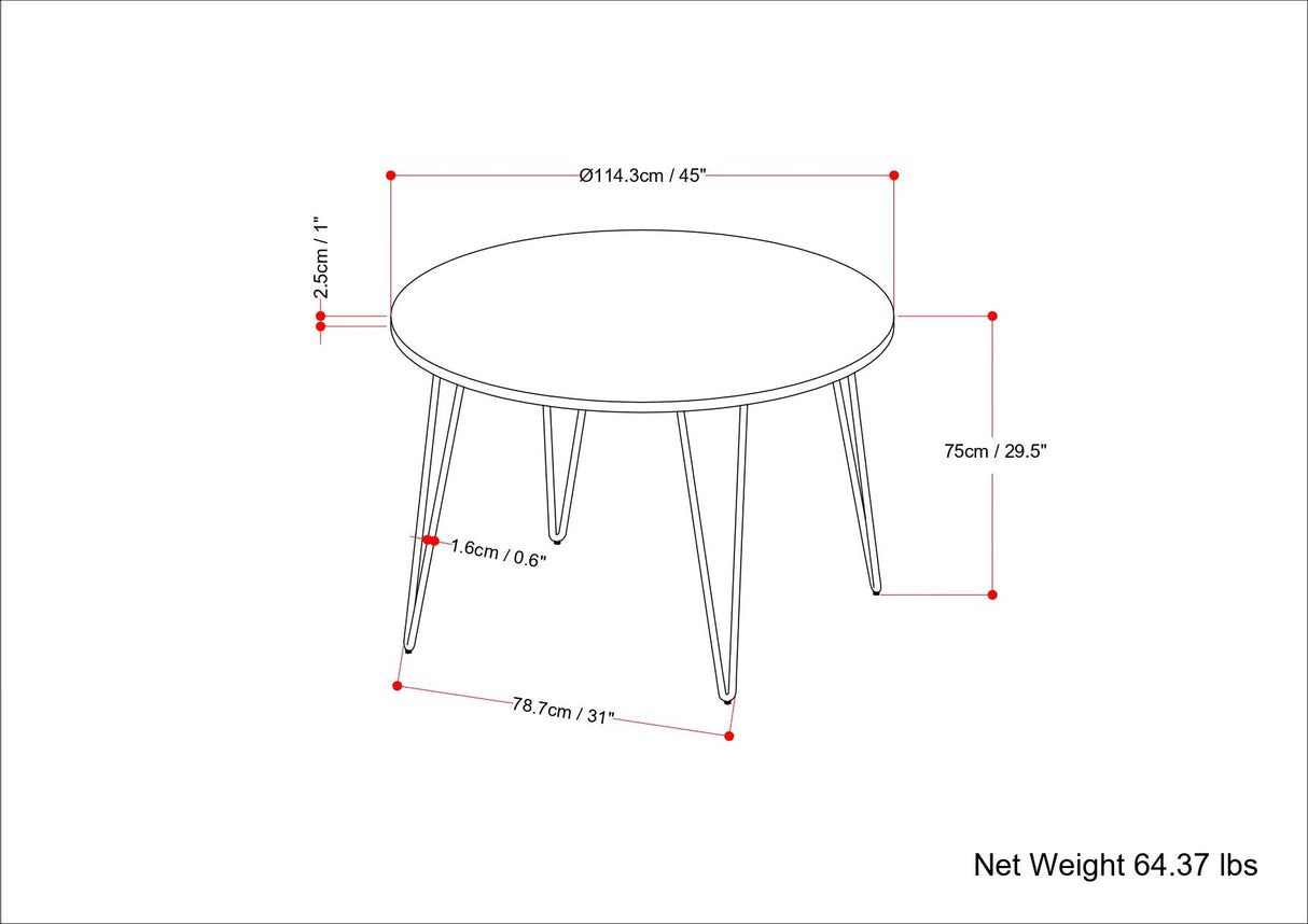 Hunter - Round Dining Table - Natural by Simpli-Home | Bel Furniture