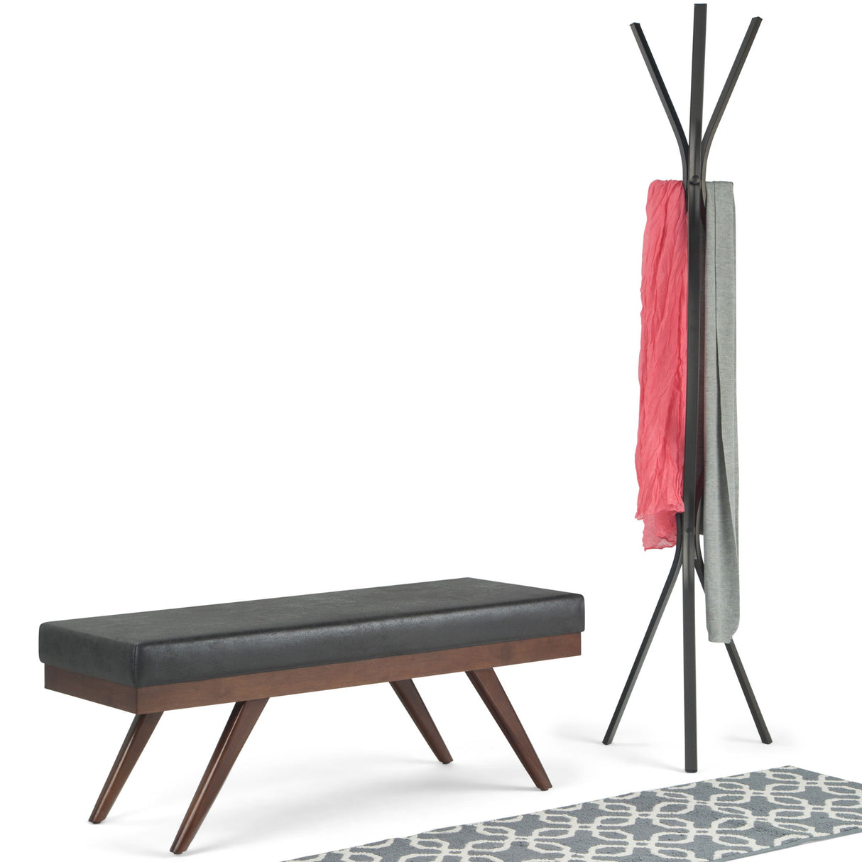 Chanelle - Mid-Century Ottoman Bench by Simpli-Home | Bel Furniture