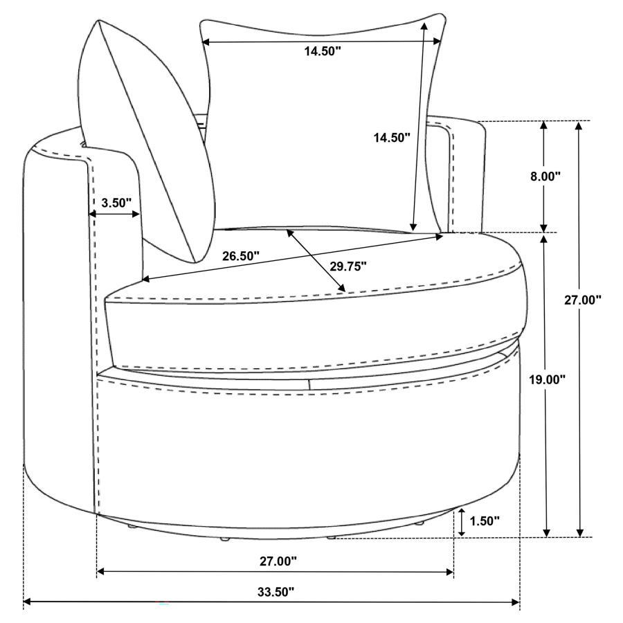 Debbie - Upholstered Swivel Accent Chair by CoasterEveryday | Bel Furniture