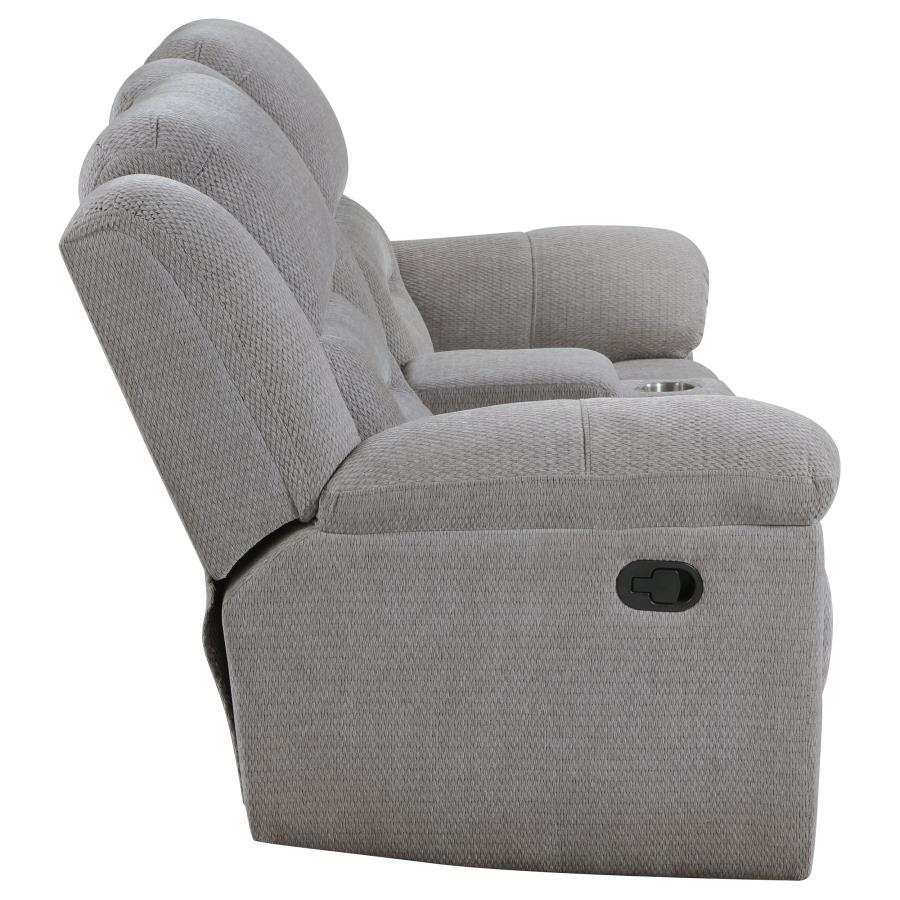 Gilson - Chenille Upholstered Reclining Loveseat - Gray by Coaster Fine Furniture | Bel Furniture