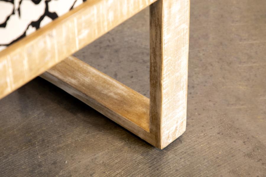 Aiden - Fabric Upholstered Accent Bench - Distressed White by CoasterEveryday | Bel Furniture