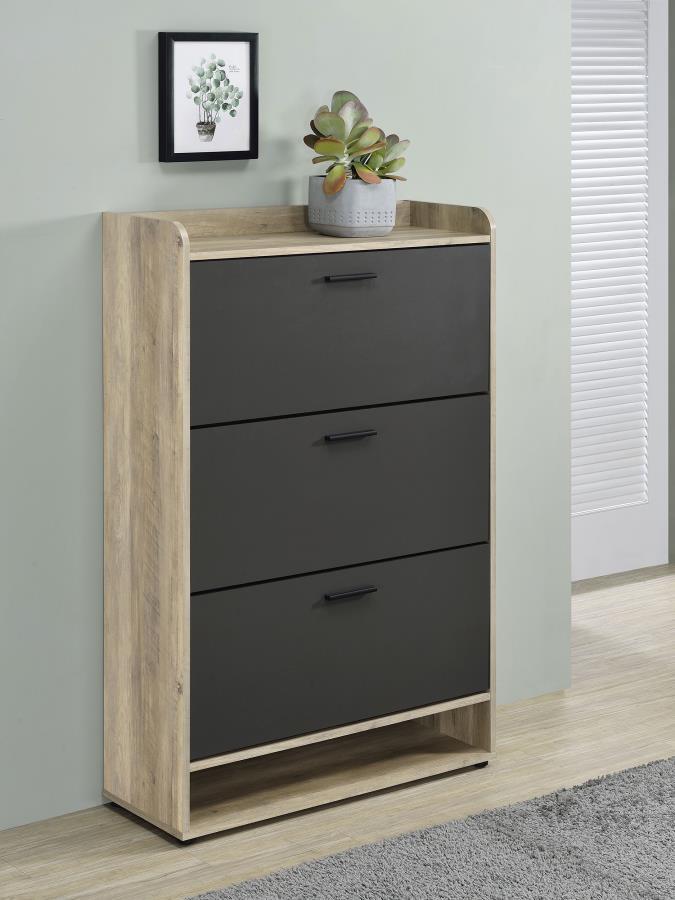 Denia - 3-Tier Engineered Wood Shoe Cabinet by CoasterEveryday | Bel Furniture