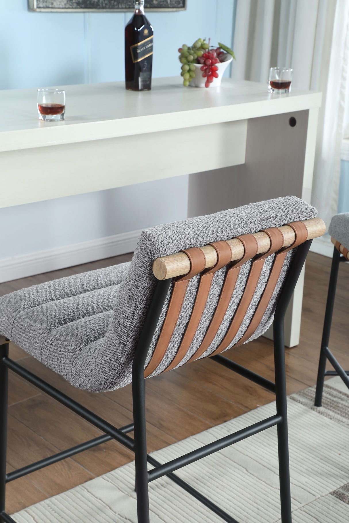 Lahni - 17" Boucle Fabric Counter Height Chair by Lilola Home | Bel Furniture