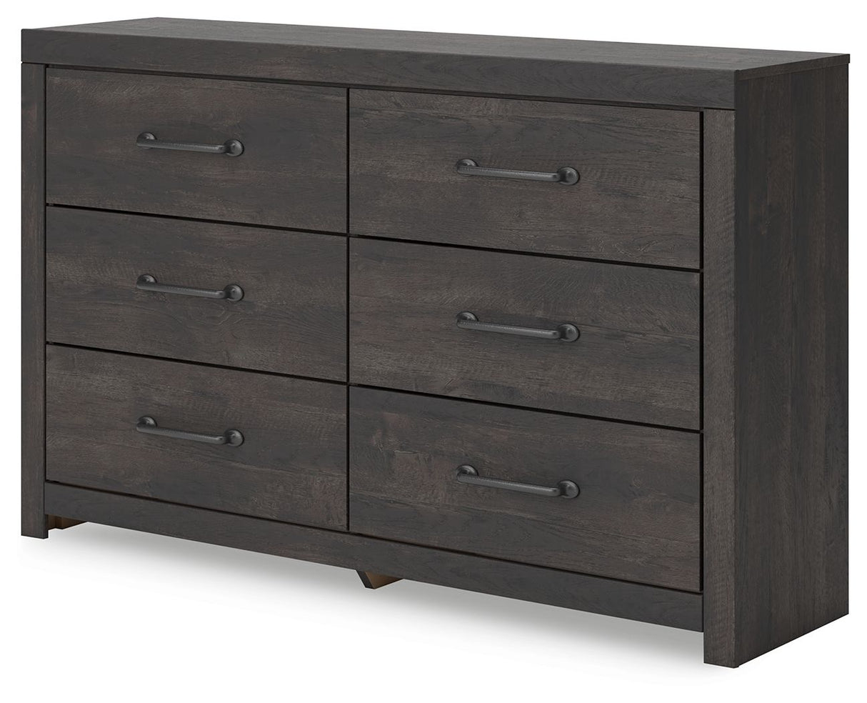 Hollivern - Dark Gray - Six Drawer Dresser by Signature Design by Ashley® | Bel Furniture