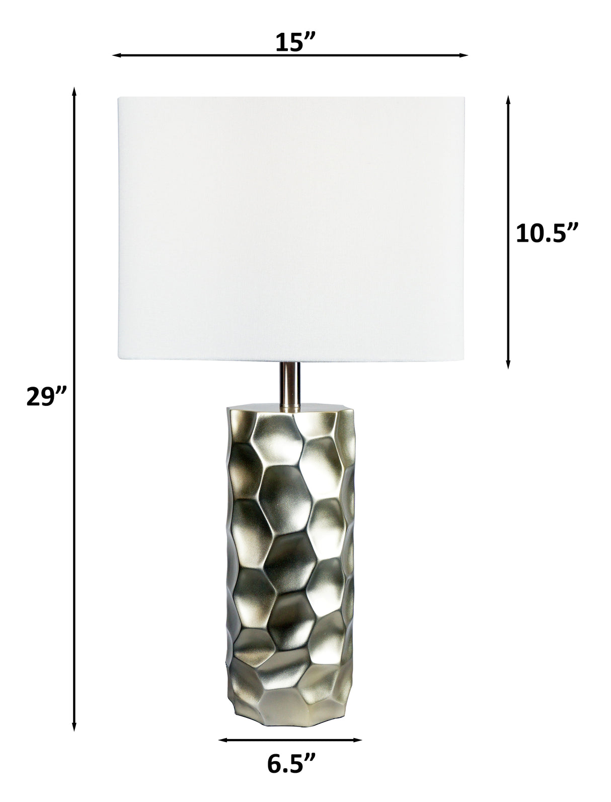Table Lamp - Metallic And White by Crown Mark | Bel Furniture