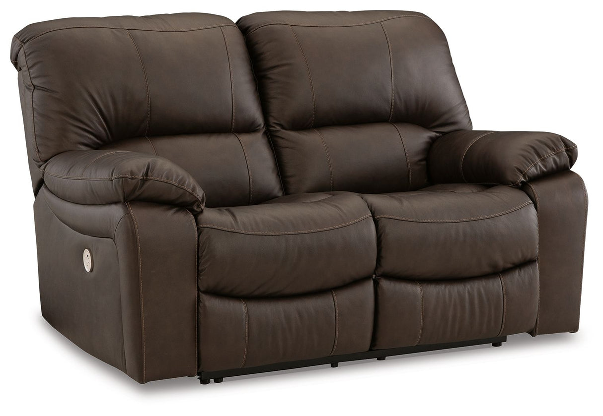Leesworth - Reclining Loveseat Dark Brown Power Reclining by Signature Design by Ashley® | Bel Furniture