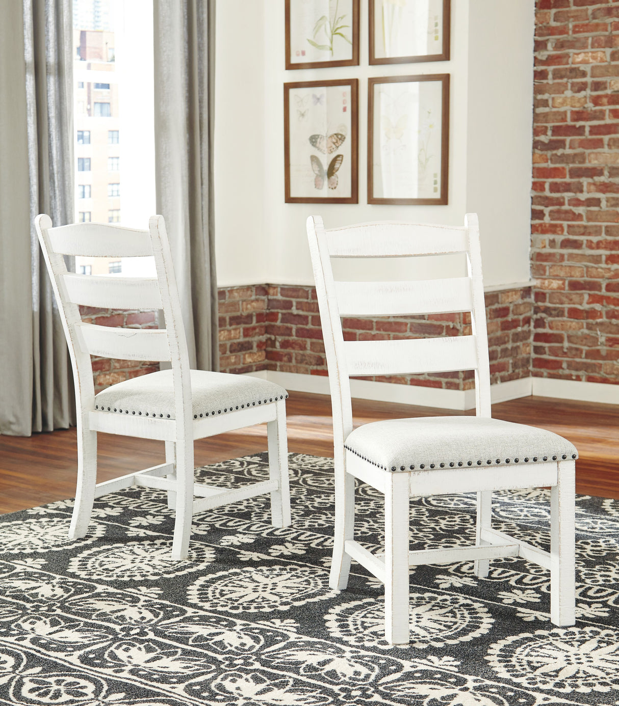 Valebeck - Beige / White - Dining UPH Side Chair (Set of 2) by Signature Design by Ashley® | Bel Furniture