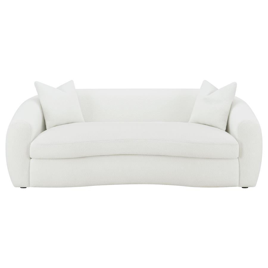 Isabella - Faux Sheepskin Upholstered Sofa Natural - Ivory by CoasterElevations | Bel Furniture