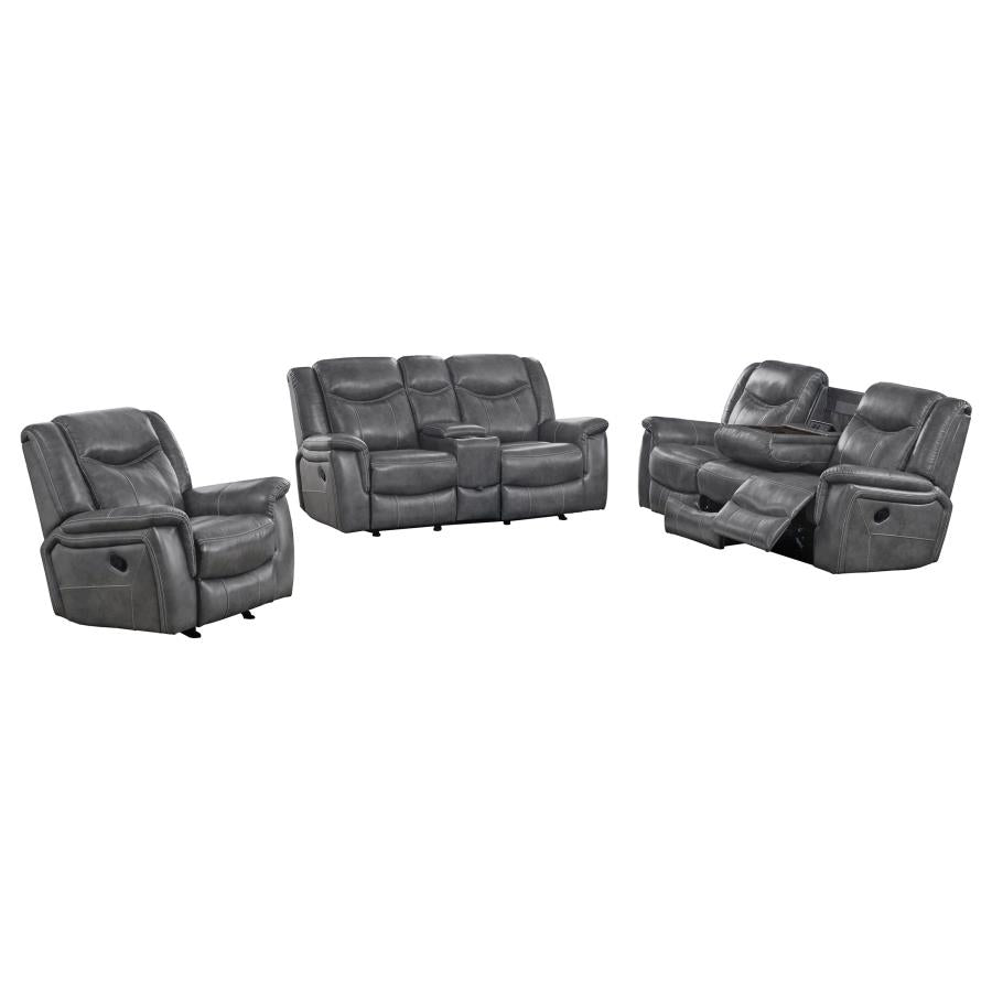 Conrad - Upholstered Padded Arm Motion Sofa Set