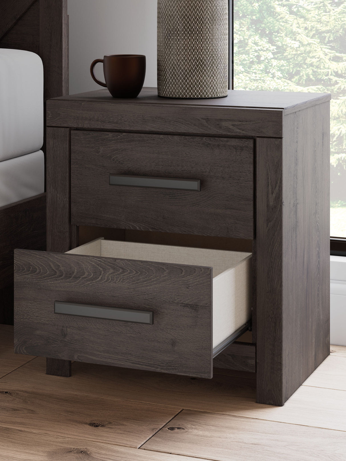 Prendonea - Charcoal - Two Drawer Night Stand by Signature Design by Ashley® | Bel Furniture