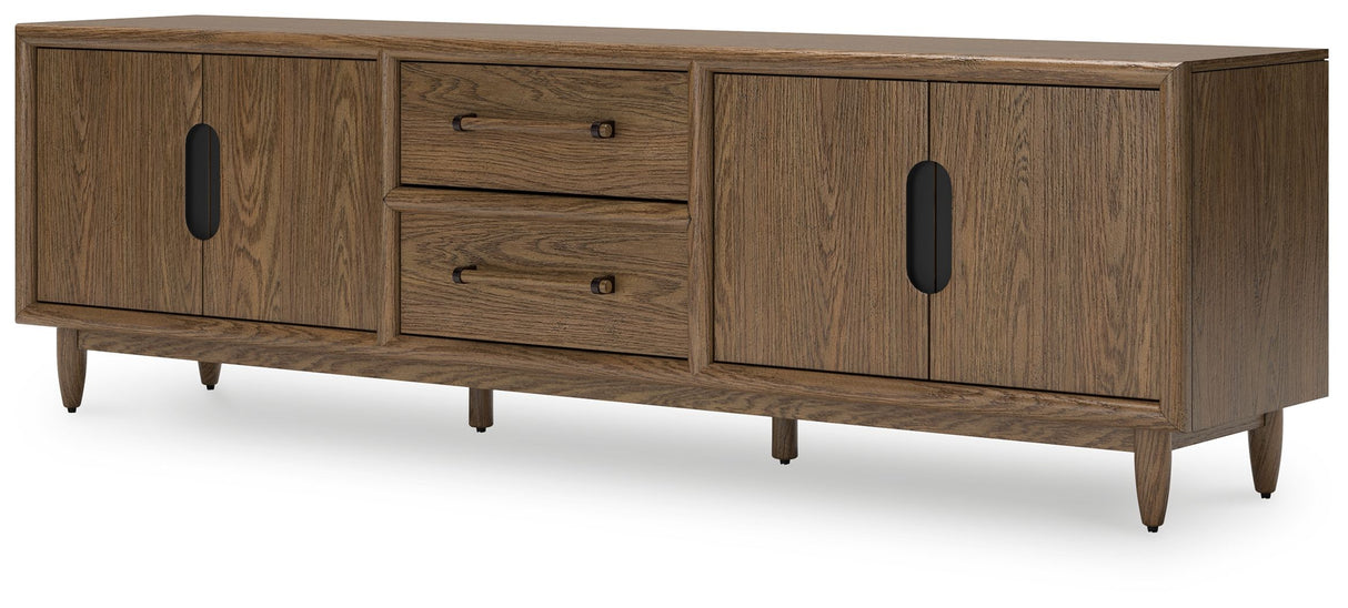 Roanhowe - Brown - Extra Large TV Stand by Signature Design by Ashley® | Bel Furniture