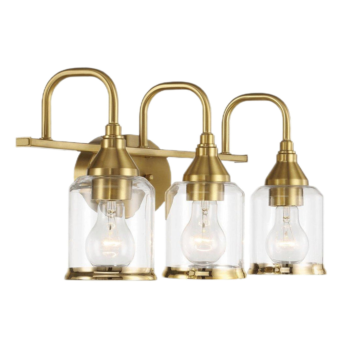 Twilight - 3 Lights Brush Contemporary Vanity Light - Clear / Gold by Ashcroft Furniture | Bel Furniture