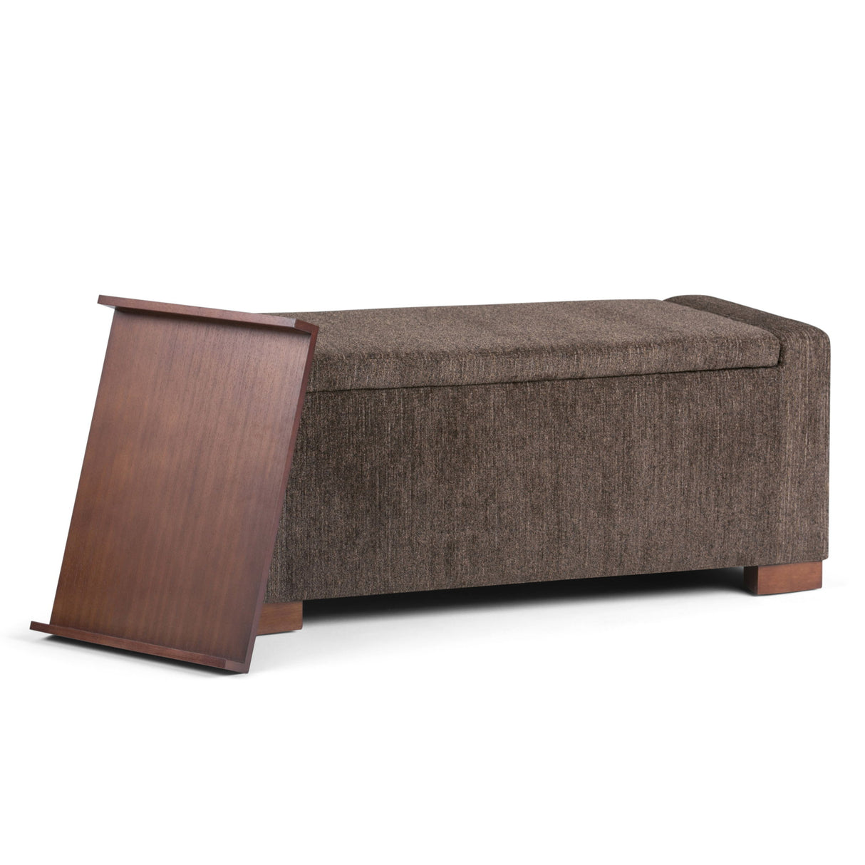 Bretton - Lift Top Storage Ottoman - Deep Umber Brown by Simpli-Home | Bel Furniture