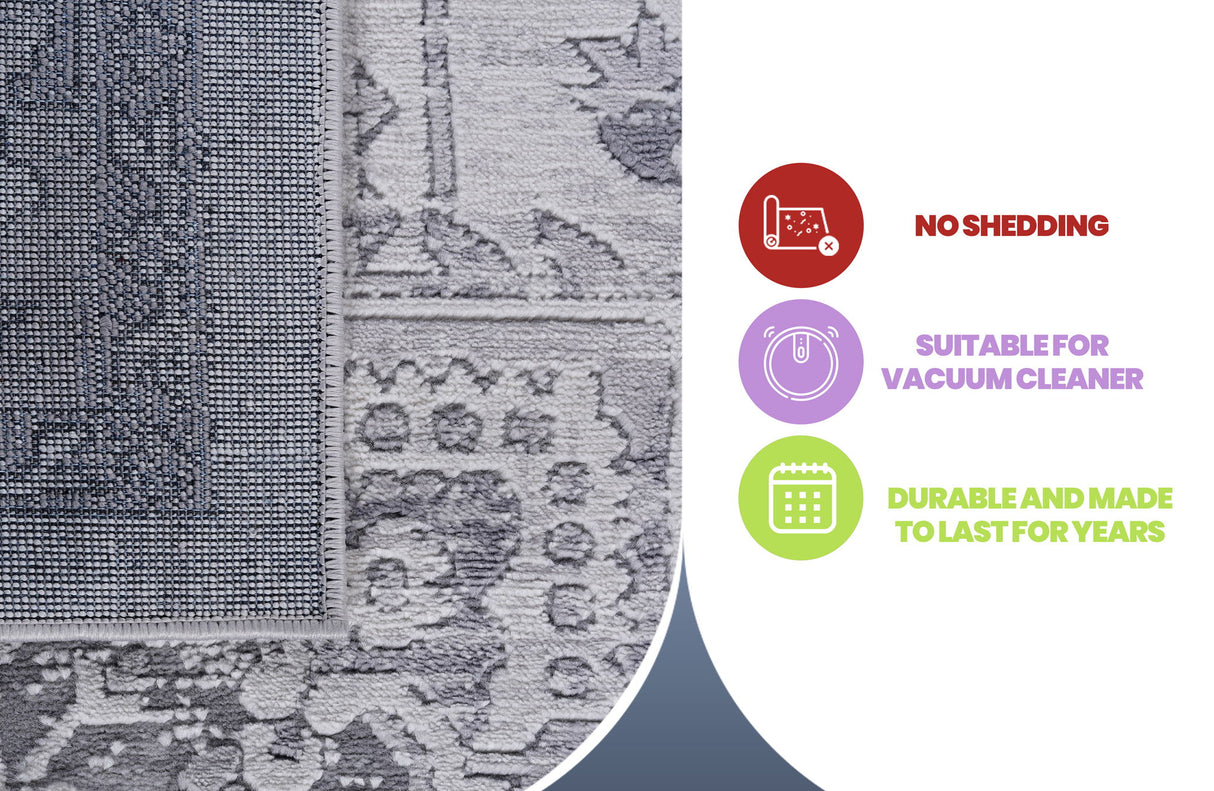 Marfi - 8' X 10' Oriental Area Rug - Silver