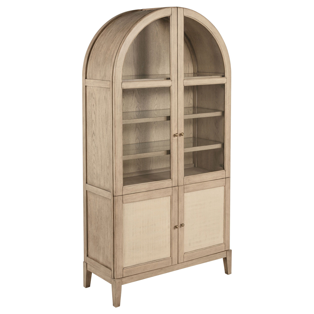 Kailani - 4-Door Cane Dining Vitrine Display Cabinet - Beige Oak by Coaster Fine Furniture | Bel Furniture