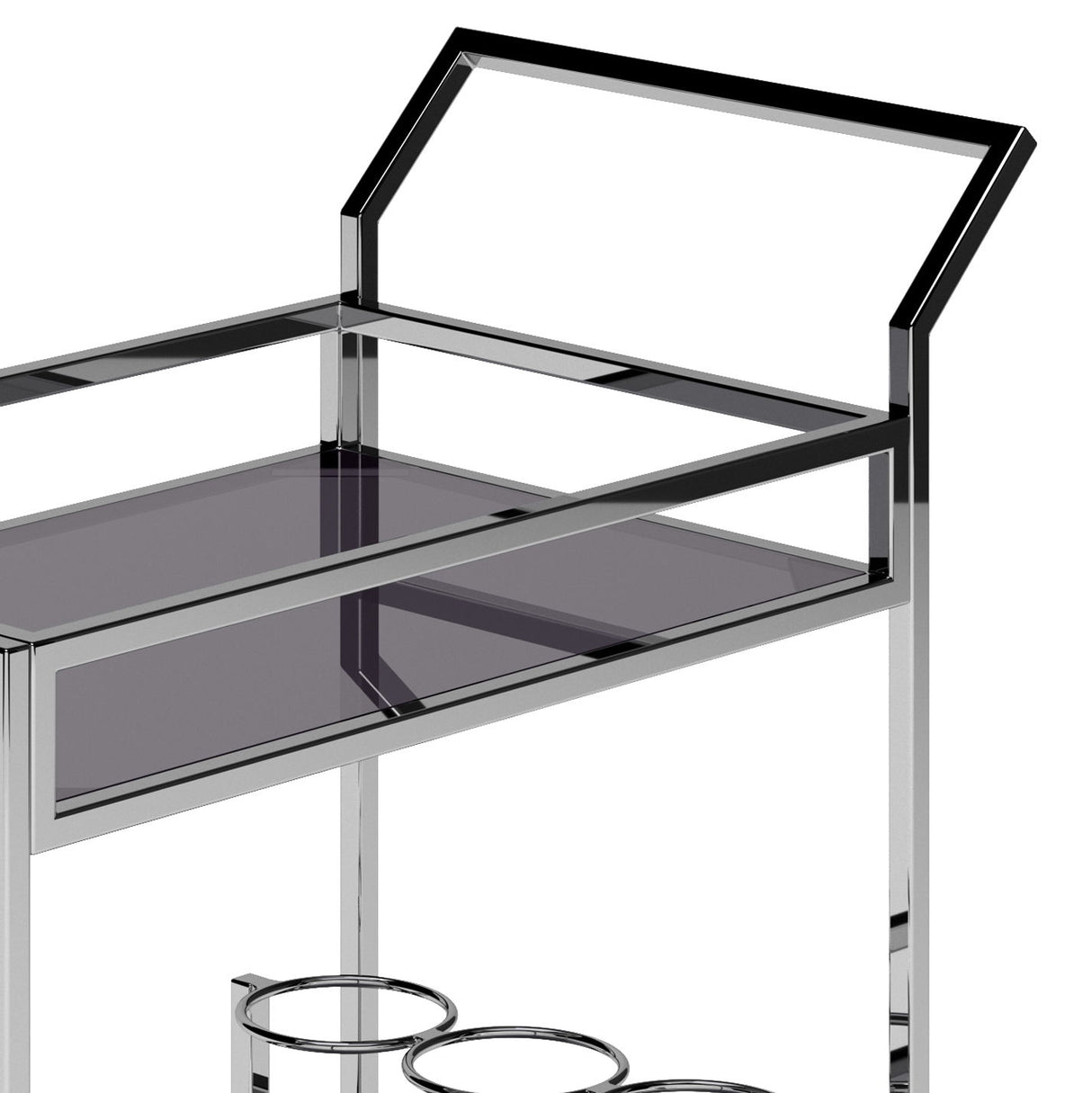 Watts - Bar Cart - Chrome by Simpli-Home | Bel Furniture
