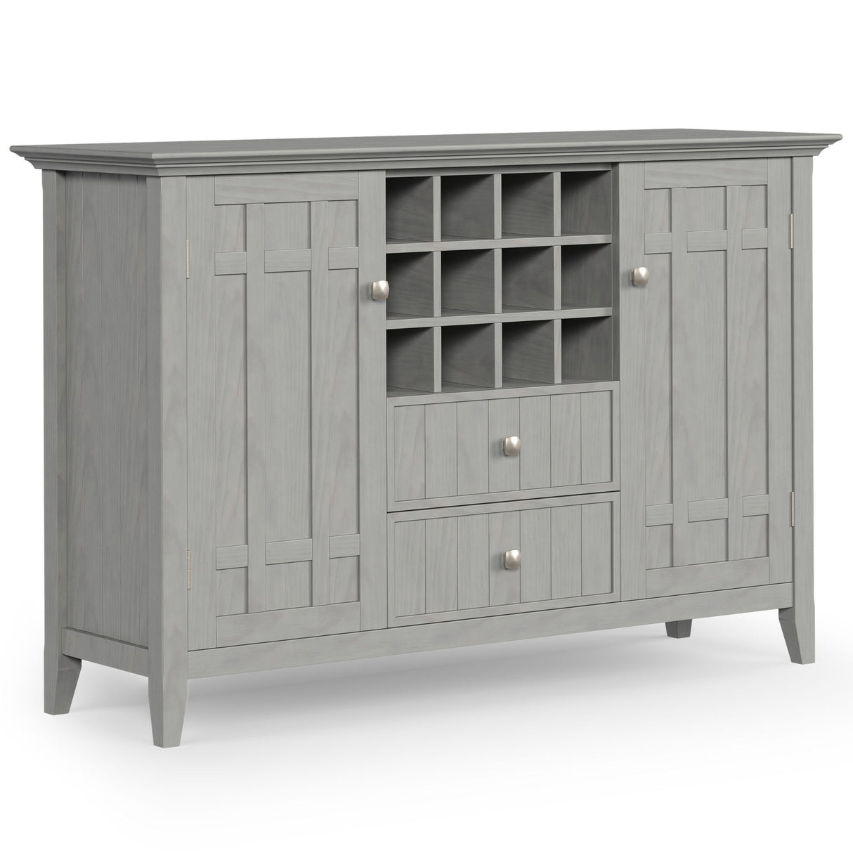 Bedford - Sideboard Buffet And Wine Rack Gray by Simpli-Home | Bel Furniture