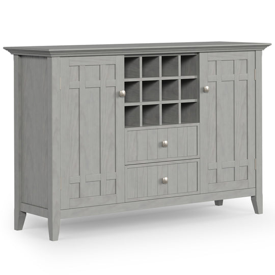 Bedford - Sideboard Buffet And Wine Rack Gray by Simpli-Home | Bel Furniture