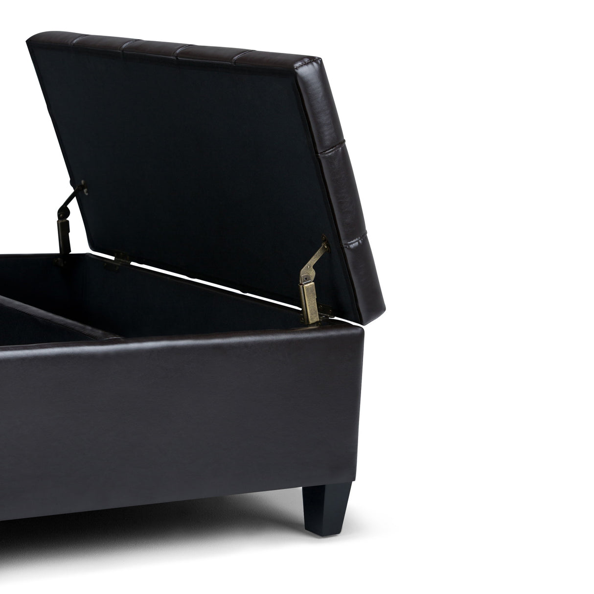 Harrison - Coffee Table Storage Ottoman - Tanners Brown by Simpli-Home | Bel Furniture