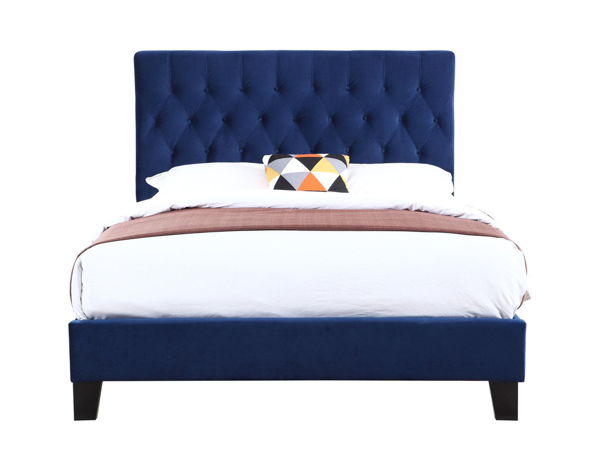 Luma - Queen Upholstered Bed - Blue by Wallace & Bay | Bel Furniture