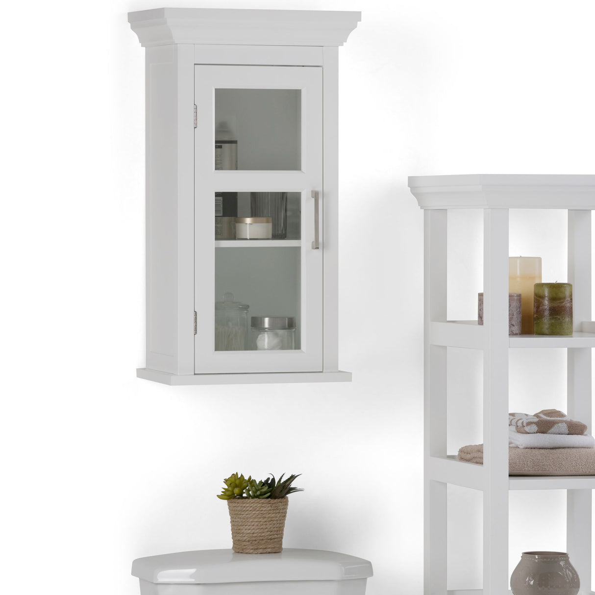 Avington - Single Door Wall Cabinet - Pure White by Simpli-Home | Bel Furniture