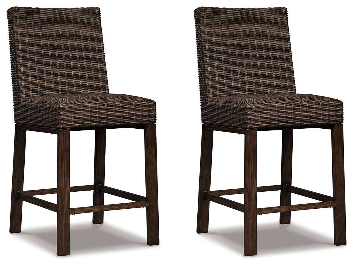 Paradise Trail - Medium Brown - Barstool (Set of 2) by Signature Design by Ashley® | Bel Furniture