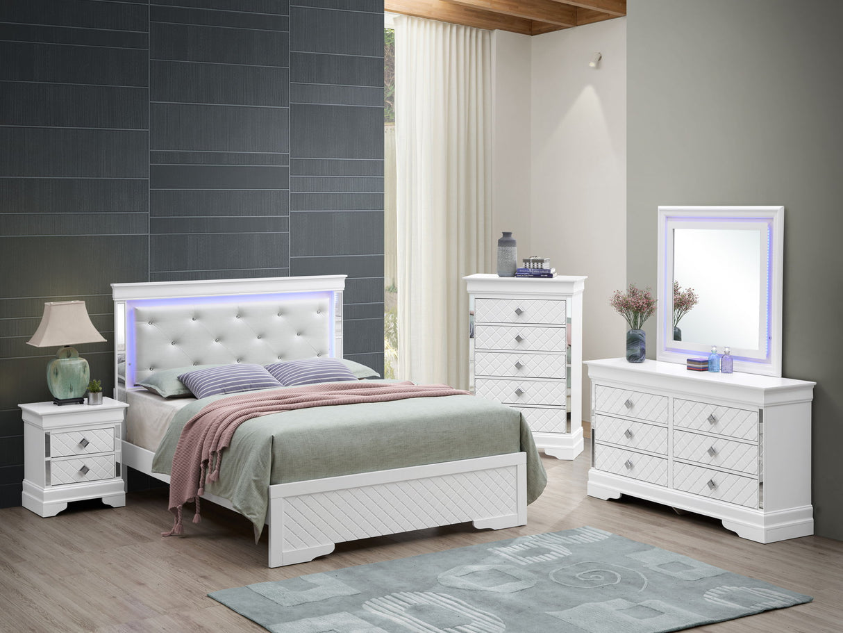 Bed With LED Light Accents Headboard - view 19
