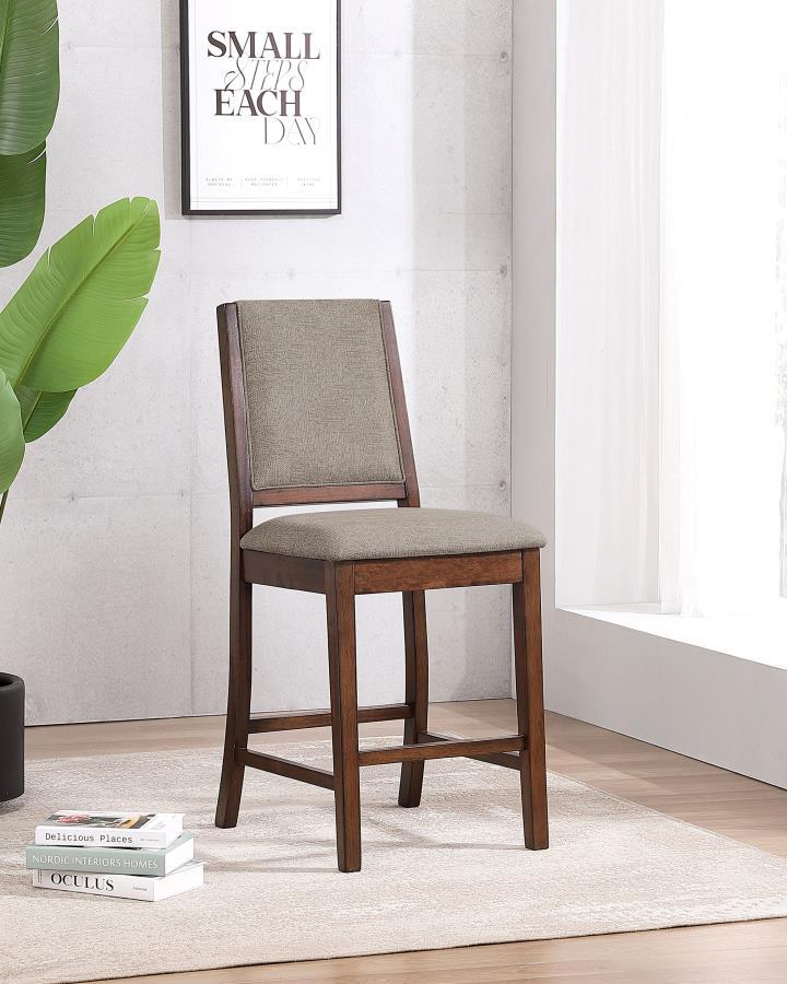 Patterson - Upholstered Counter Chair (Set of 2) - Mango Oak by CoasterEveryday | Bel Furniture